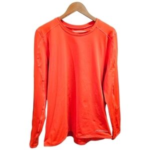 Brooks Equilibrium Technology Long Sleeve Base Layer Top Size Large Orange